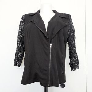Moto Jacket w/ Lace Sleeves sz 2X